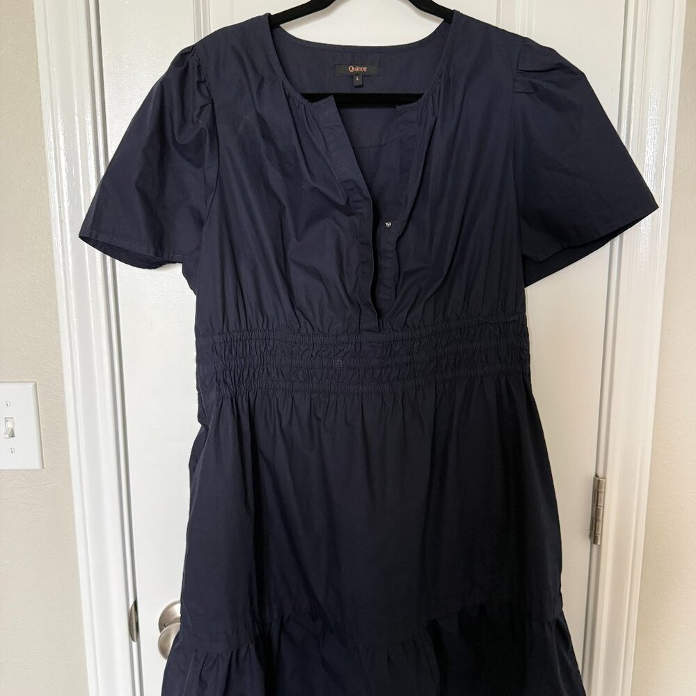 Quince 100% Organic Cotton Tiered Mini Dress